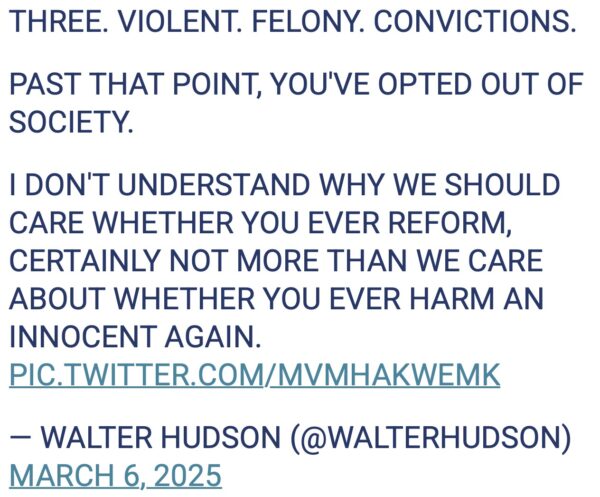 Tweet from Rep. Walter Hudson, R-Albertville