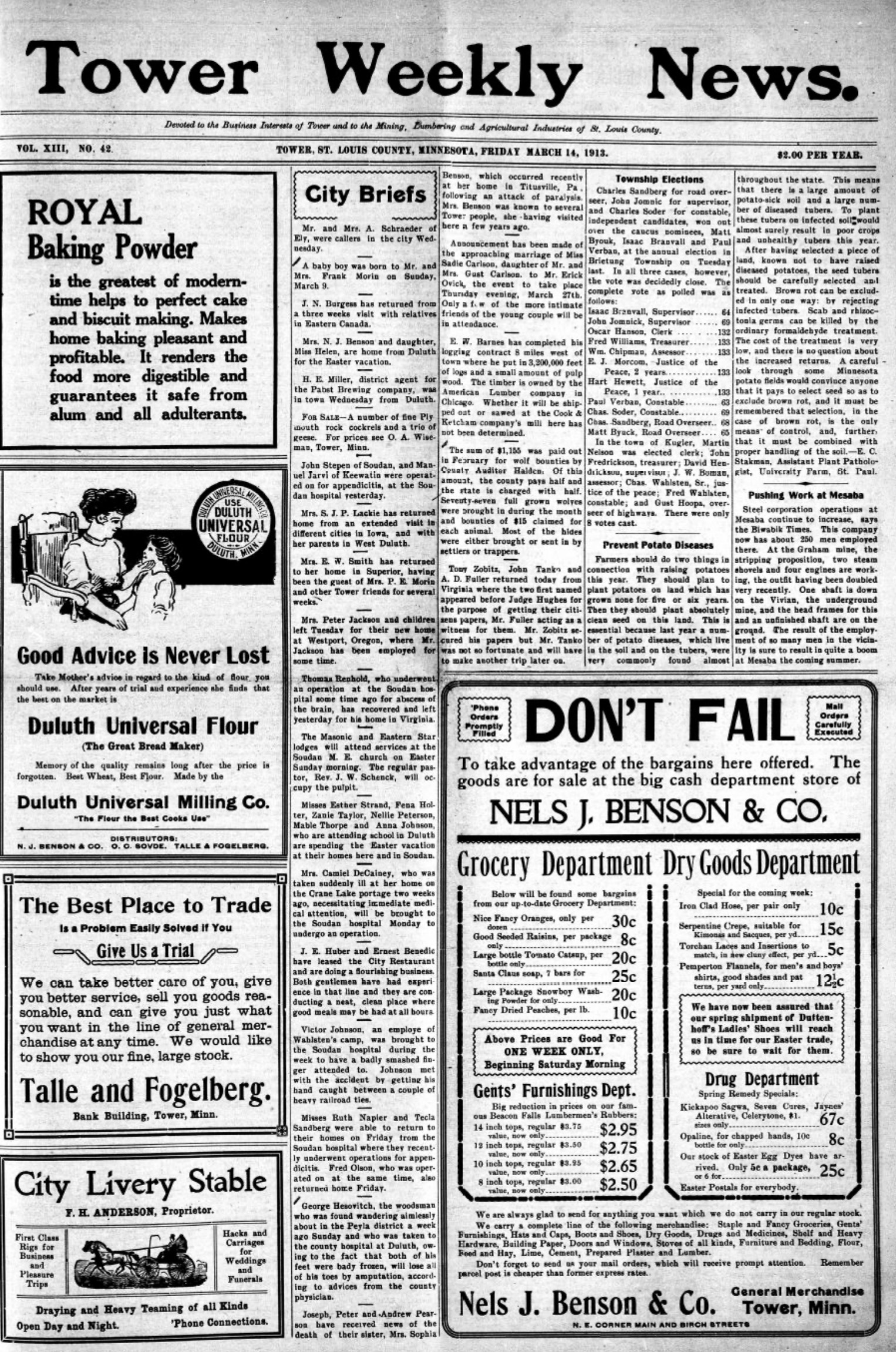 Those Were The Days – Friday, March 14, 1913
