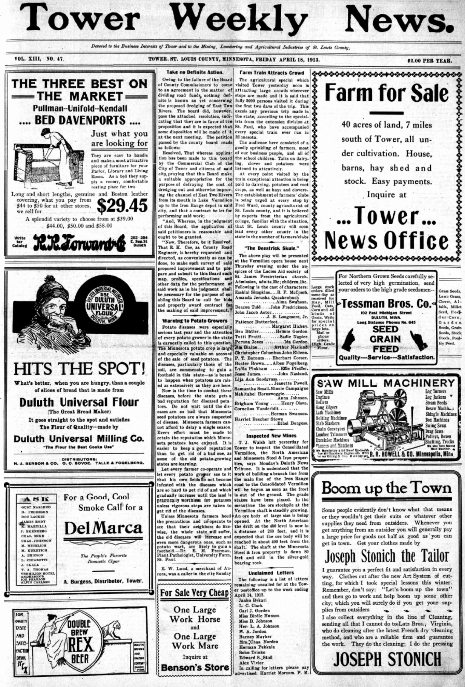 Those Were The Days – Friday, April 18, 1913