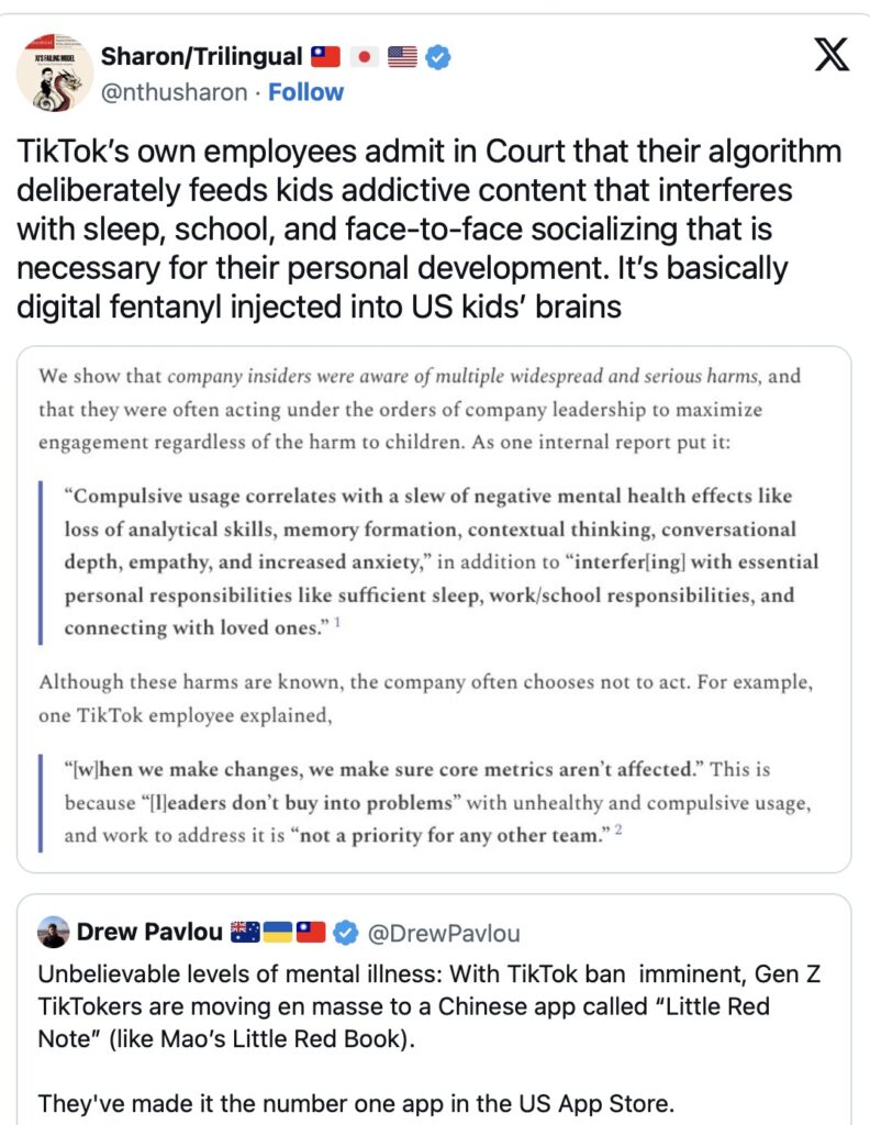 Screenshot of X posting.